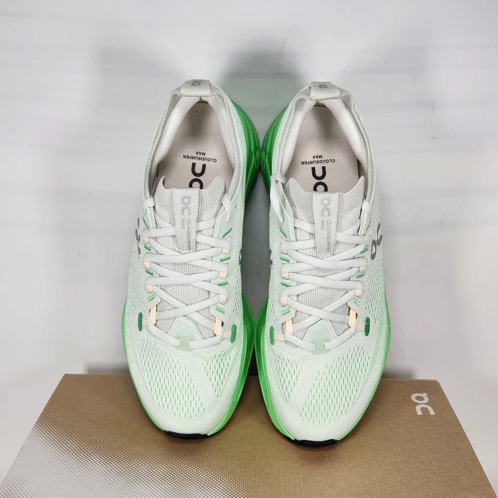 On Cloudsurfer Max Running Shoes Women Size 10 Mineral Honeydew Cushion Sneaker